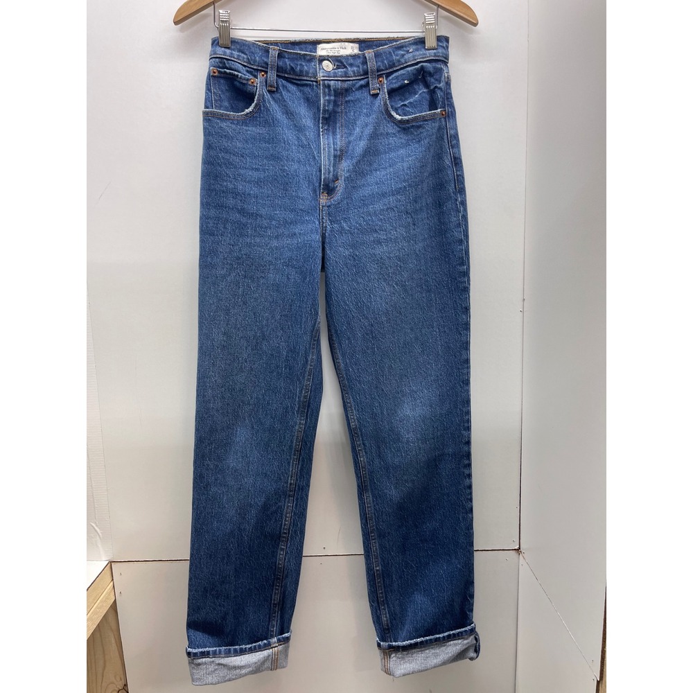 Abercrombie & Fitch 90s Straight Ultra High Rise Jeans Blue 27 4L Long 0682004